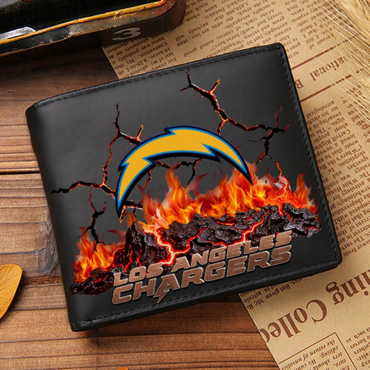 Premium NFL LAC Cracked Fire Leather Wallet V1 NMD TTV