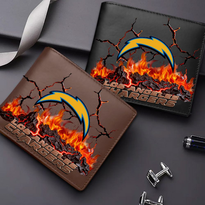 Premium NFL LAC Cracked Fire Leather Wallet V1 NMD TTV