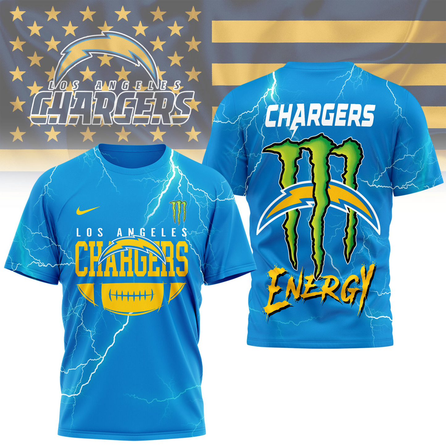 Premium NFL LAC x Monster Energy T-shirt V1 NMD TTV