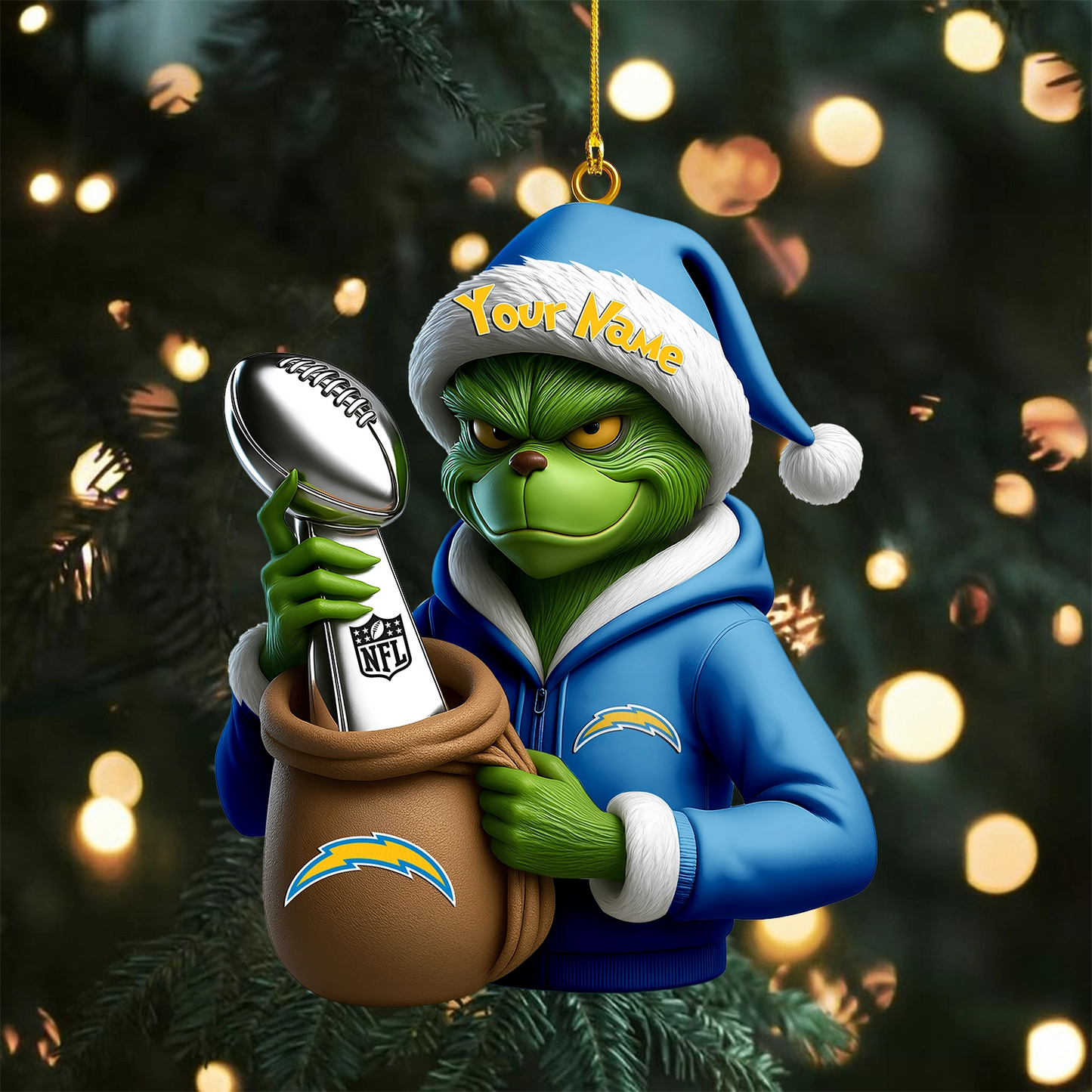 Premium NFL LAC x The Grinch Christmas Ornament V1 NMD TTV