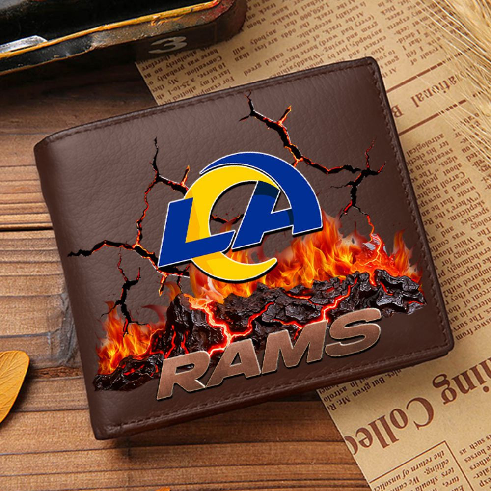 Premium NFL LAR Cracked Fire Leather Wallet V1 NMD TTV