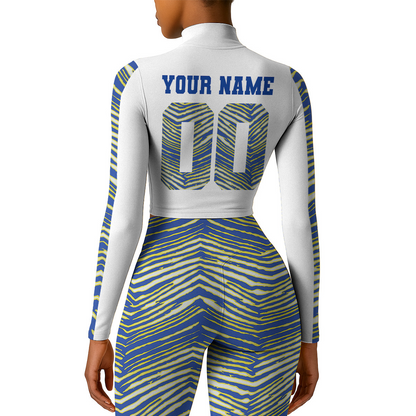 Premium NFL LAR Long-Sleeve Crop Top Sports Jacket and Leggings V1 NMD TTV