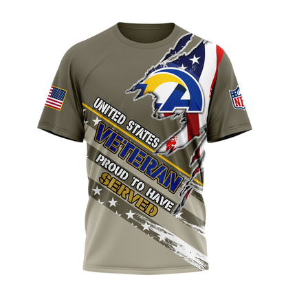 Premium NFL LAR Proud U.S. Veteran T-shirt V1 NMD TTV