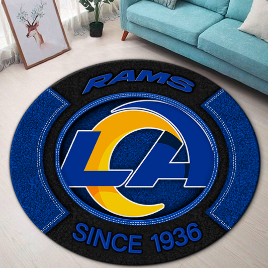 Premium NFL LAR Round Rug Multicolor V2 NMD TTV