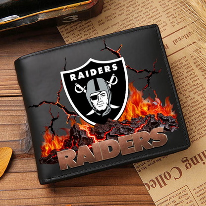 Premium NFL LV Cracked Fire Leather Wallet V1 NMD TTV