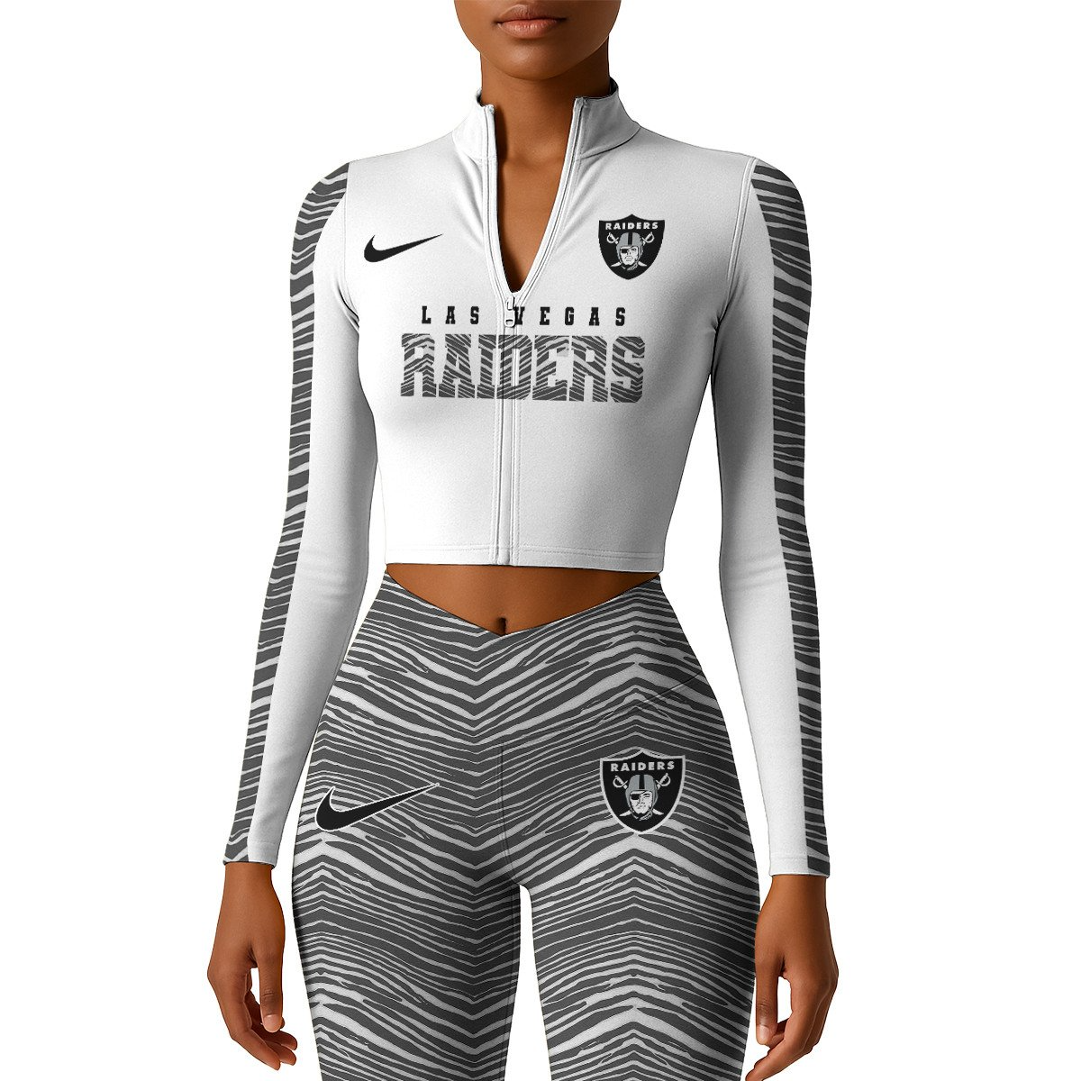 Premium NFL LV Long-Sleeve Crop Top Sports Jacket and Leggings V1 NMD TTV