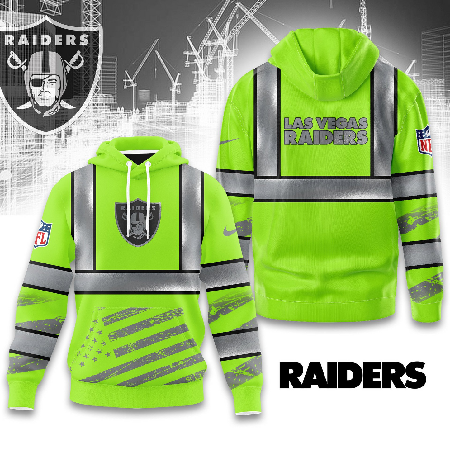 Premium NFL LV Safety Hi-Vis Hoodie V1 NMD TTV