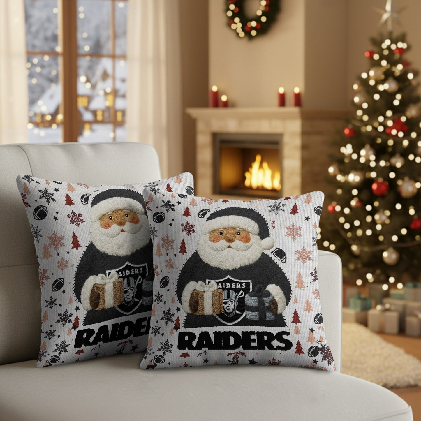 Premium NFL LV Santa Christmas Pillow V1 NMD TTV