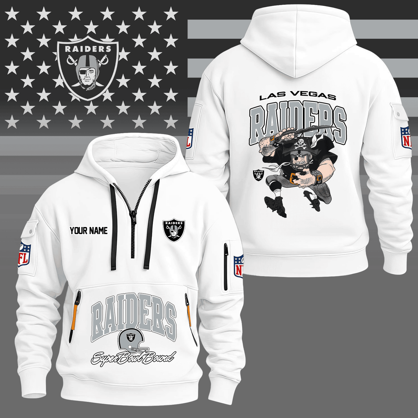 Premium NFL LV Super Bowl Hoodie Half Zipper V1 NMD TTV