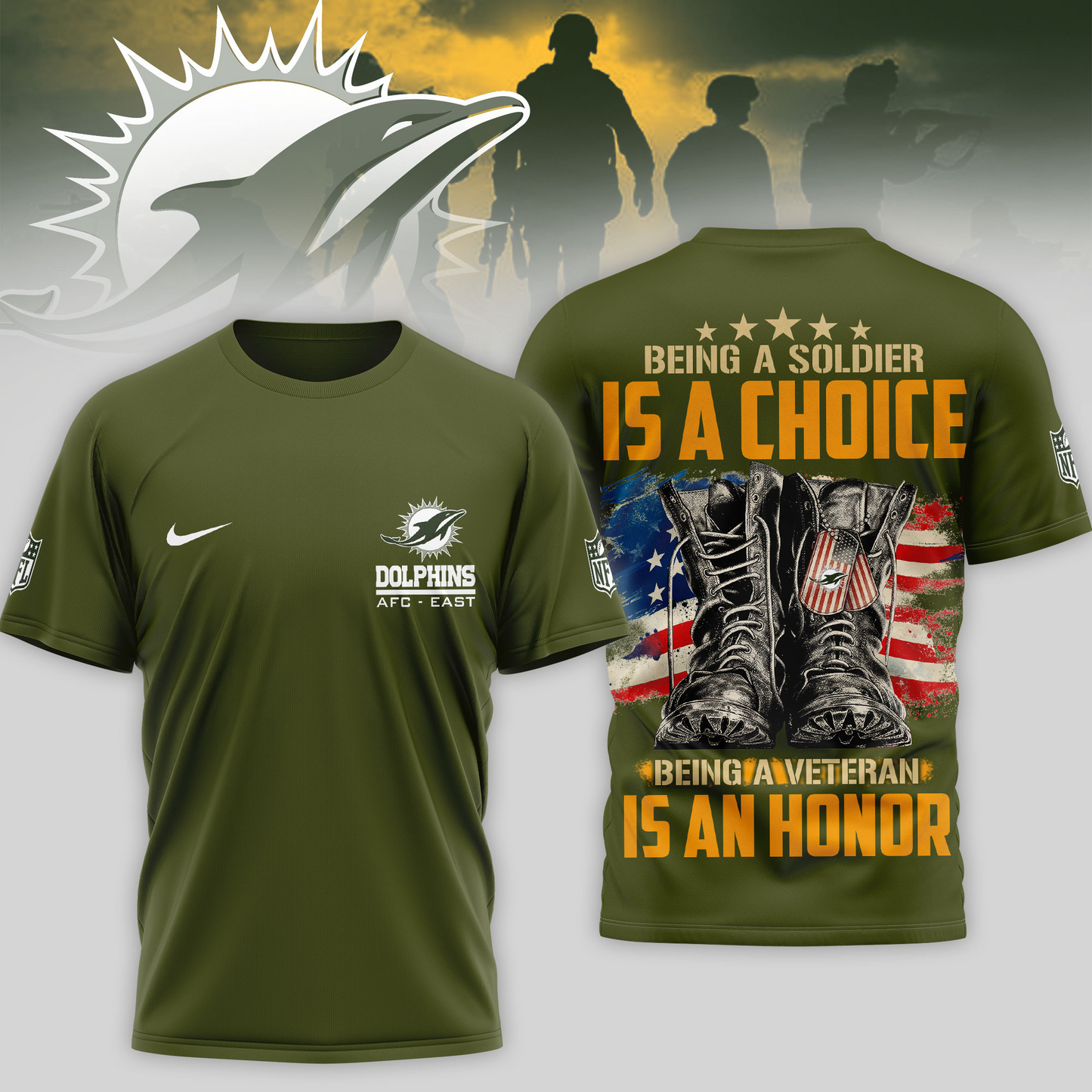 Premium NFL MIA Army Veteran Shirt V1 NMD 221025 TTV