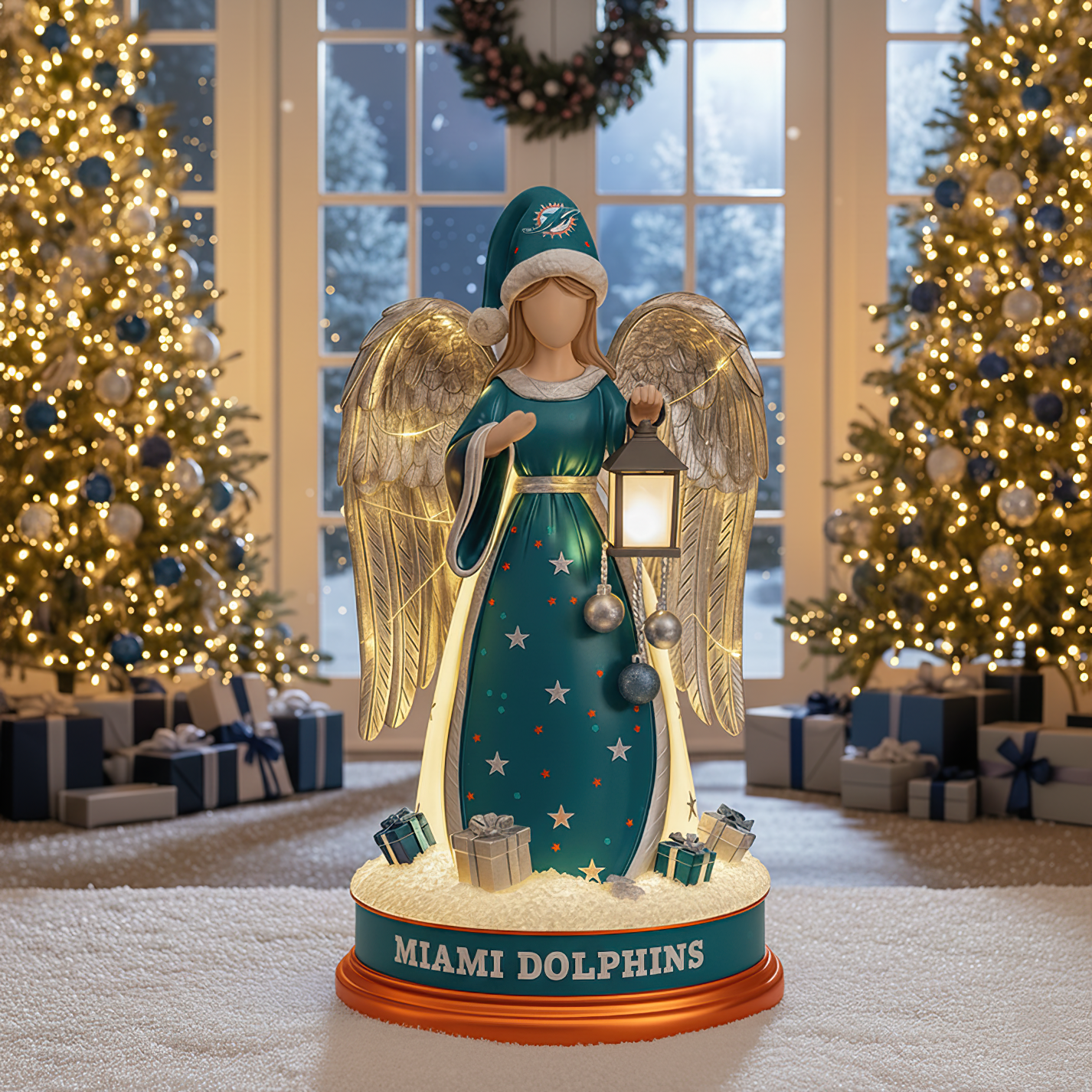 Premium NFL MIA Christmas Angel Statue Led Light V1 NMD TTV