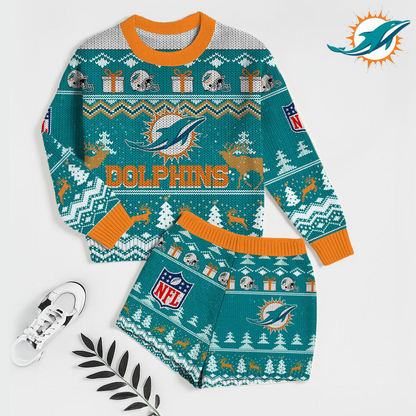 Premium NFL MIA Holiday Sweatshirt & Shorts Set V1 NMD TTV