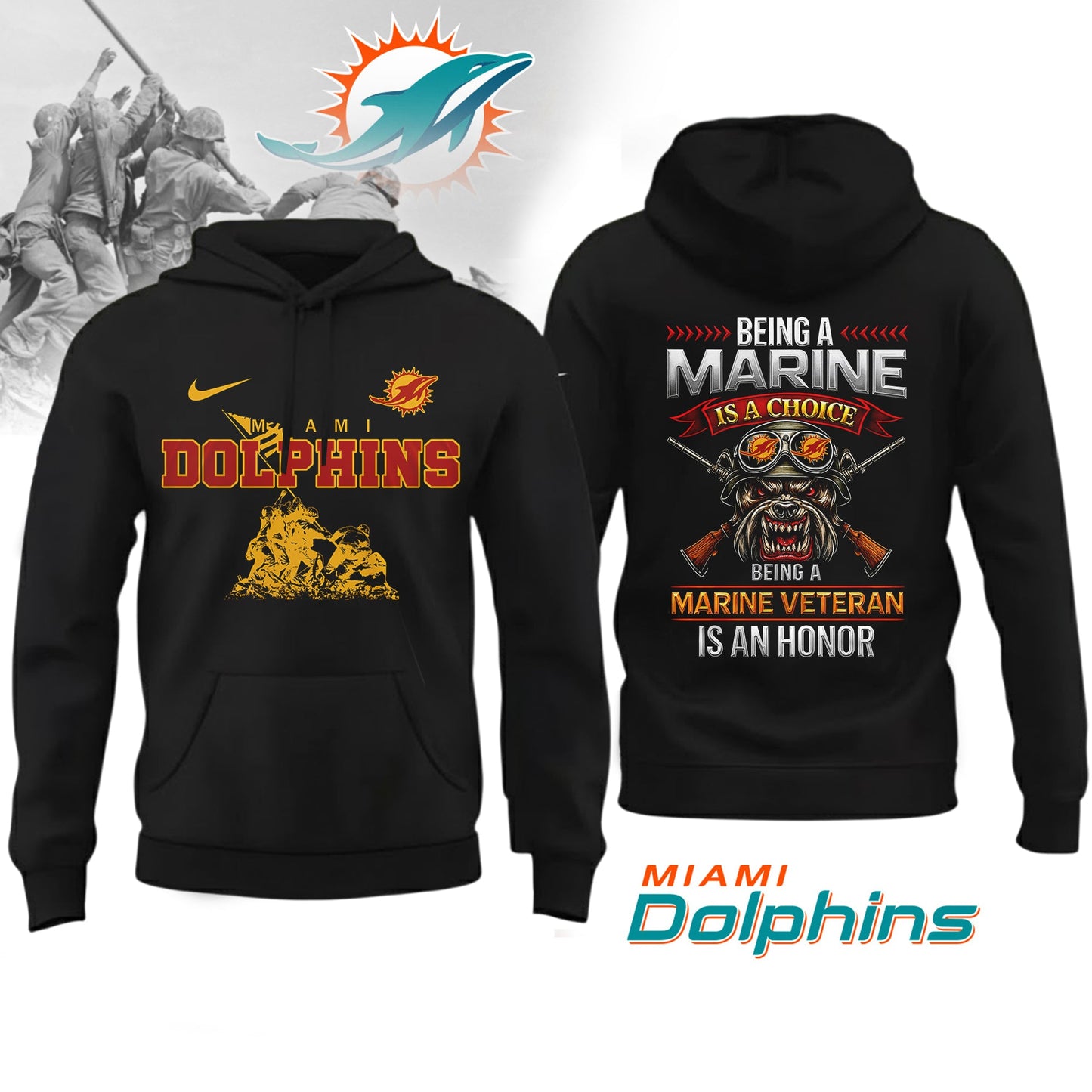 Premium NFL MIA Marine Veteran Shirt V2 NMD NHM