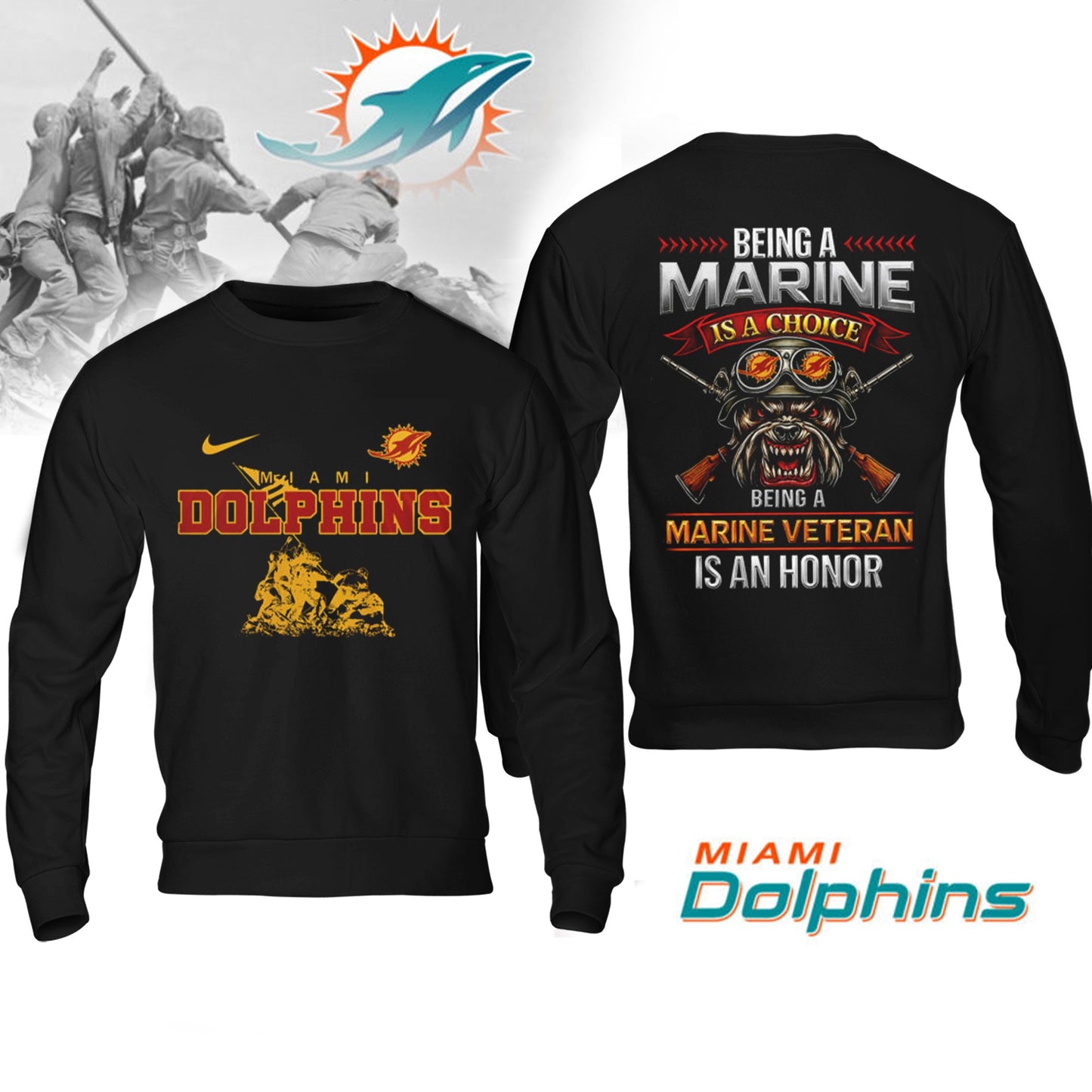 Premium NFL MIA Marine Veteran Shirt V2 NMD NHM
