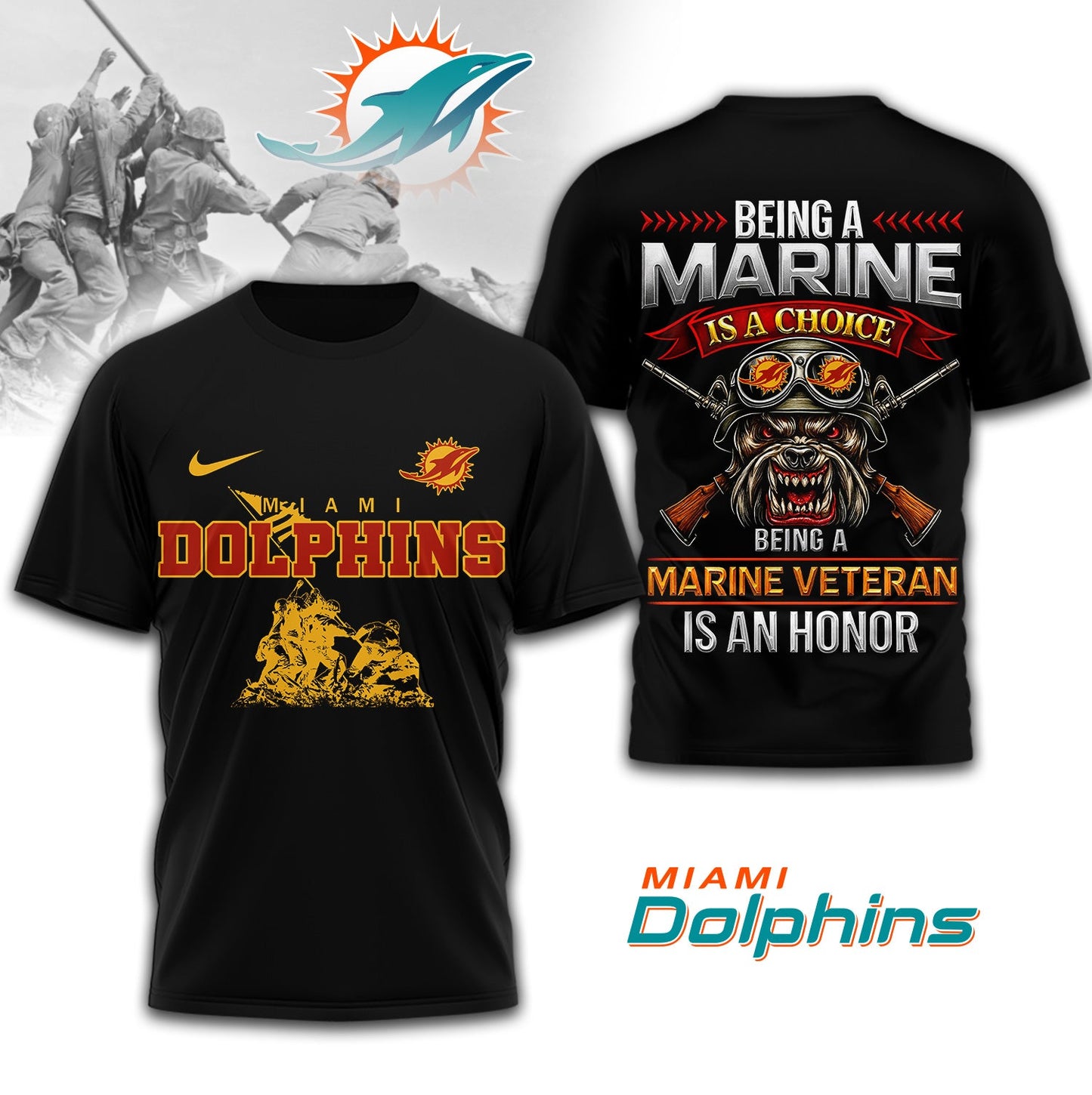 Premium NFL MIA Marine Veteran Shirt V2 NMD NHM