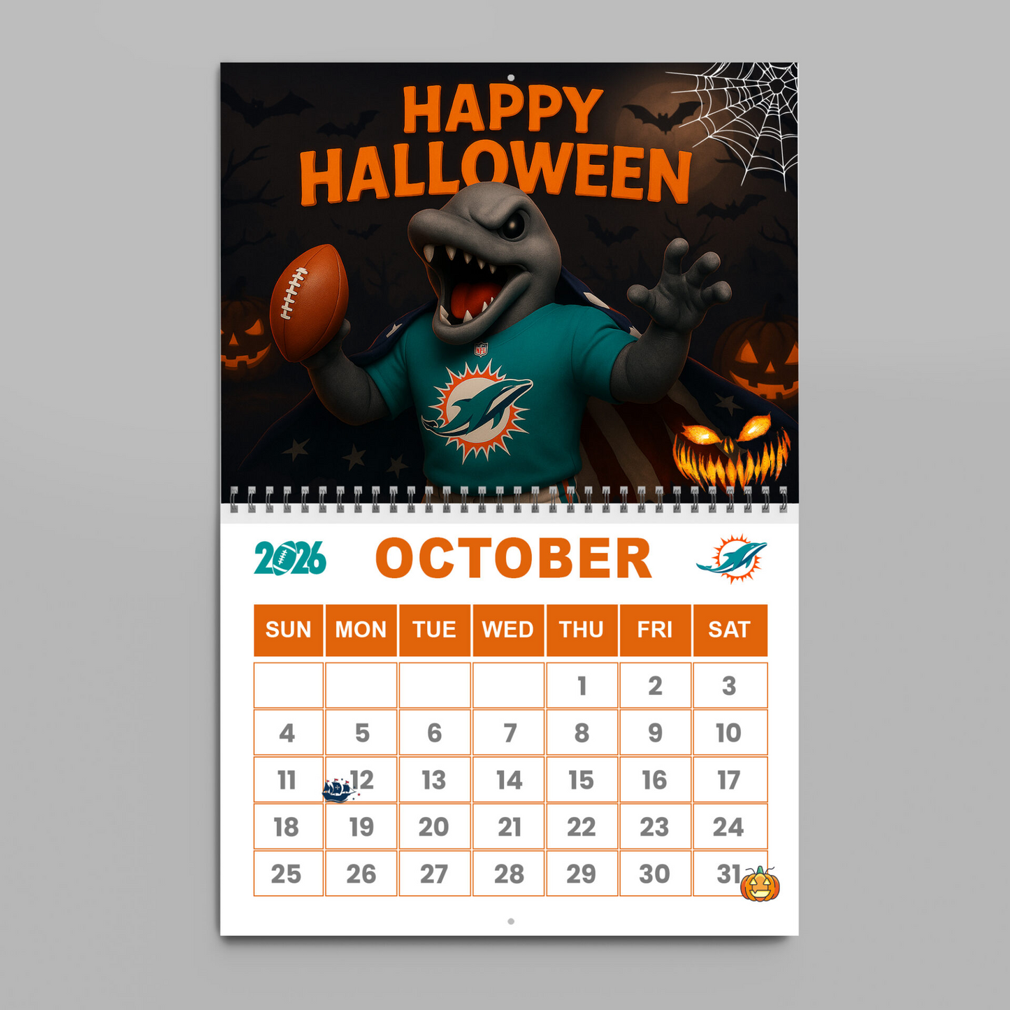 Premium NFL MIA Wall Calendar 2026 V1 NMD TTV