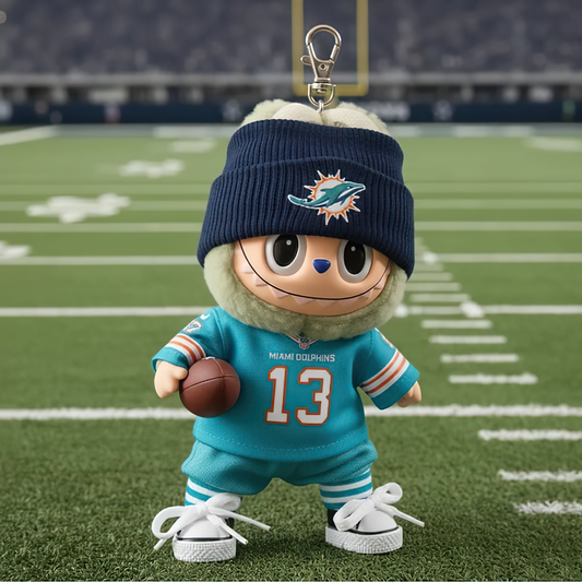 Premium NFL MIA x Labubu Mini Plush Keychain V1 NMD TTV