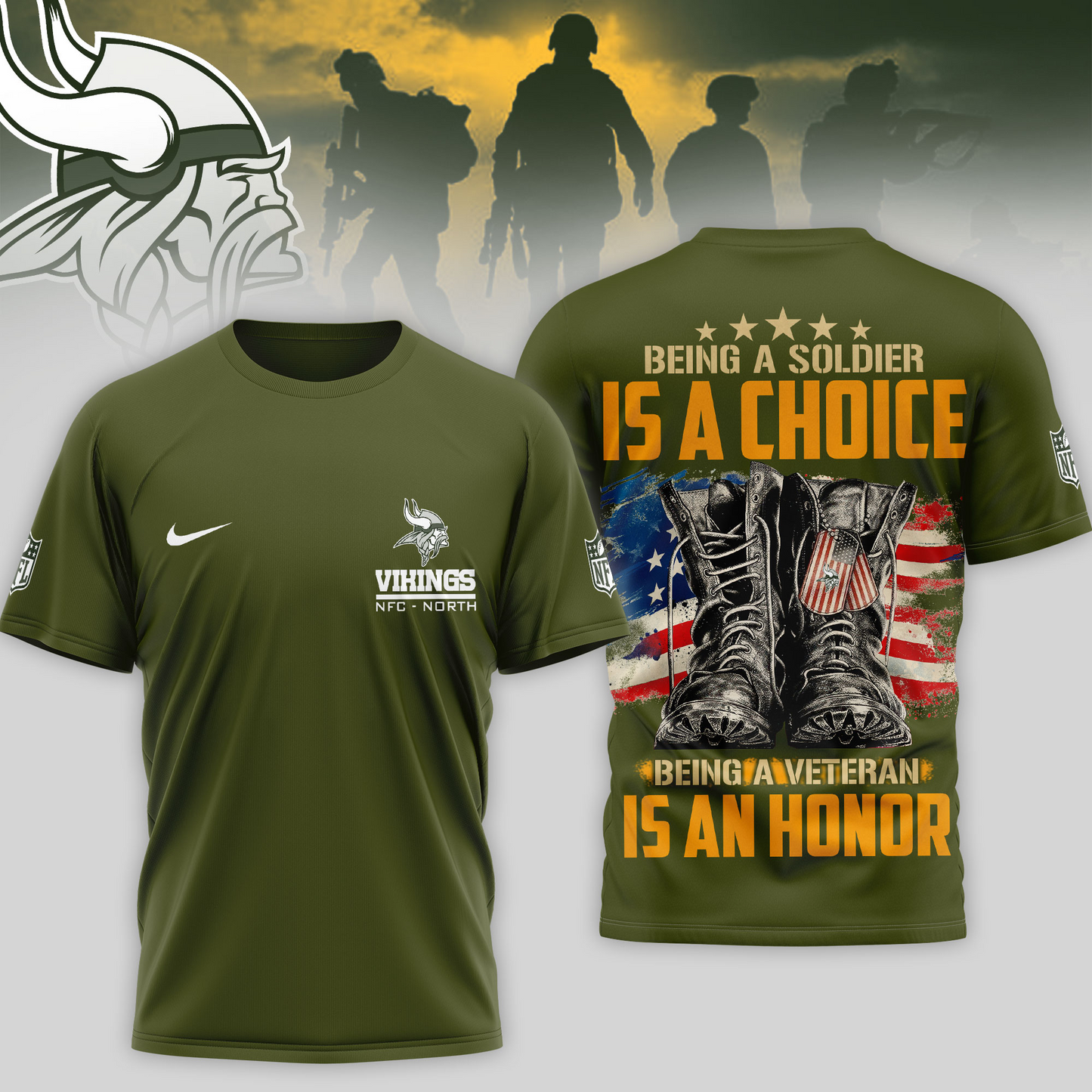 Premium NFL MIN Army Veteran Shirt V1 NMD 221025 TTV