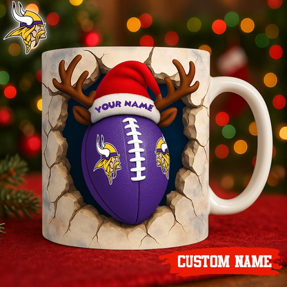 Premium NFL MIN Christmas Football Ceramic Mug V2 NMD TTV
