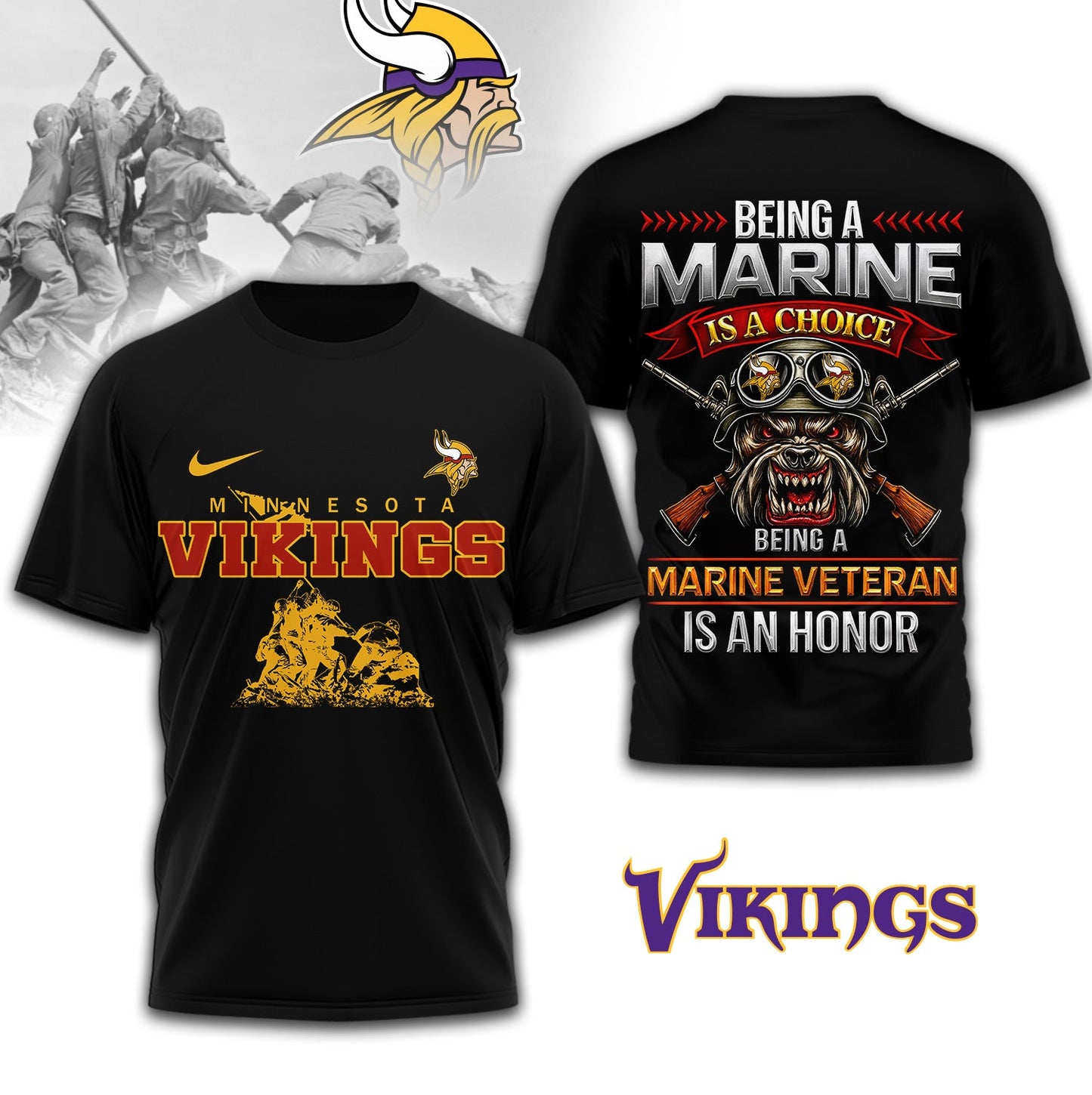 Premium NFL MIN Marine Veteran Shirt V2 NMD NHM