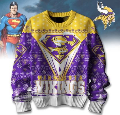 Premium NFL MIN Merry Super Christmas Sweater V1 NMD TTV