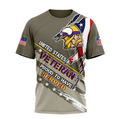 Premium NFL MIN Proud U.S. Veteran T-shirt V1 NMD TTV