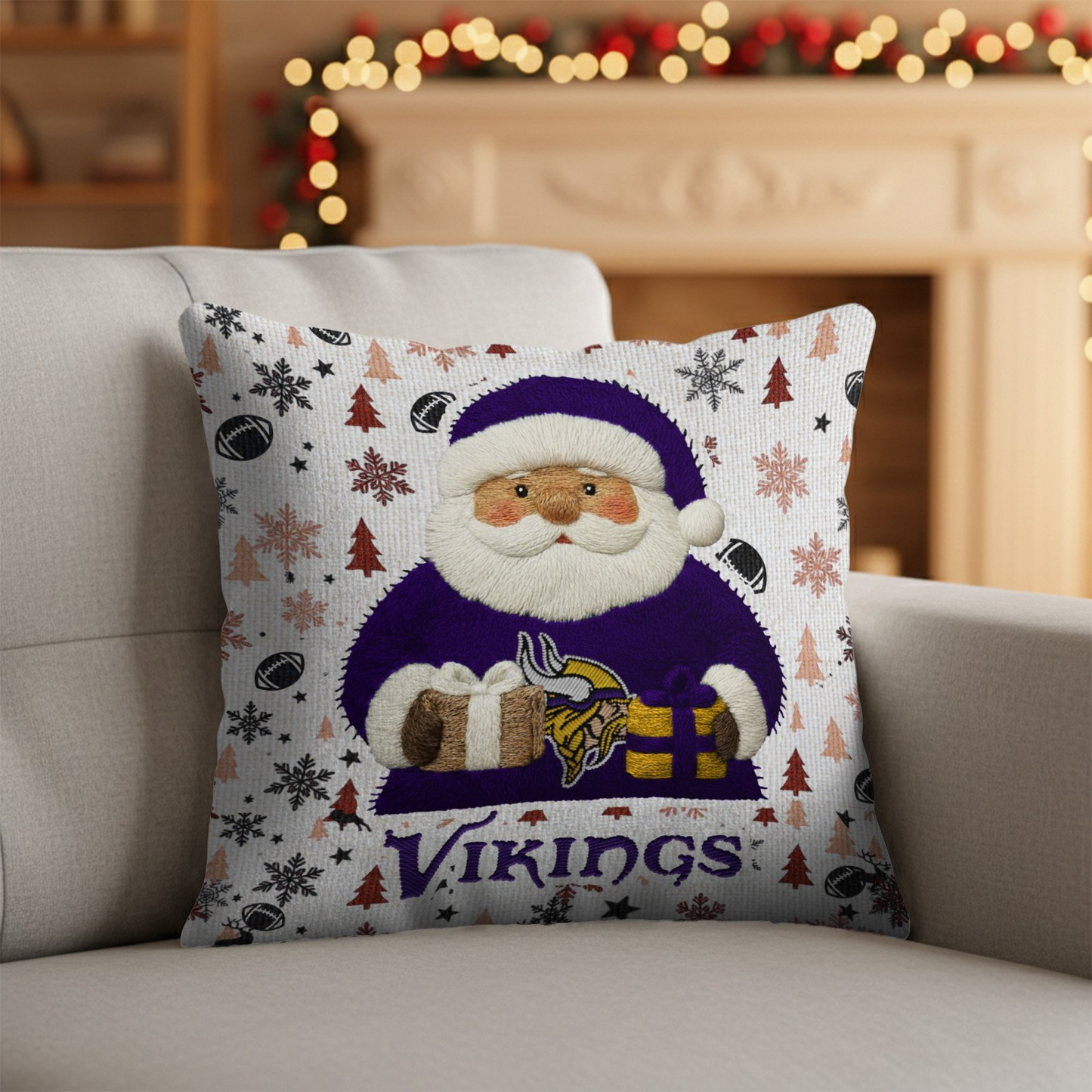 Premium NFL MIN Santa Christmas Pillow V1 NMD TTV