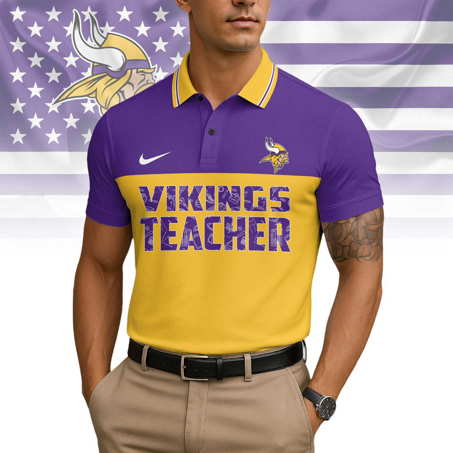 Premium NFL MIN Teacher Appreciation Polo Shirt V15 NMD TTV