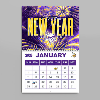 Premium NFL MIN Wall Calendar 2026 V1 NMD TTV
