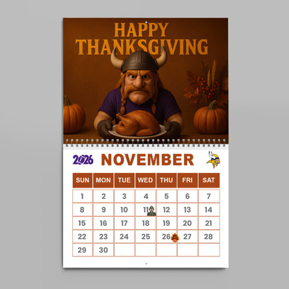 Premium NFL MIN Wall Calendar 2026 V1 NMD TTV