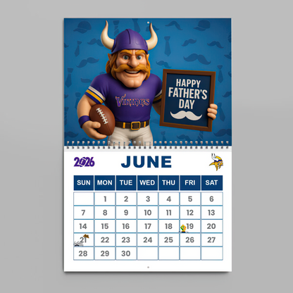 Premium NFL MIN Wall Calendar 2026 V1 NMD TTV
