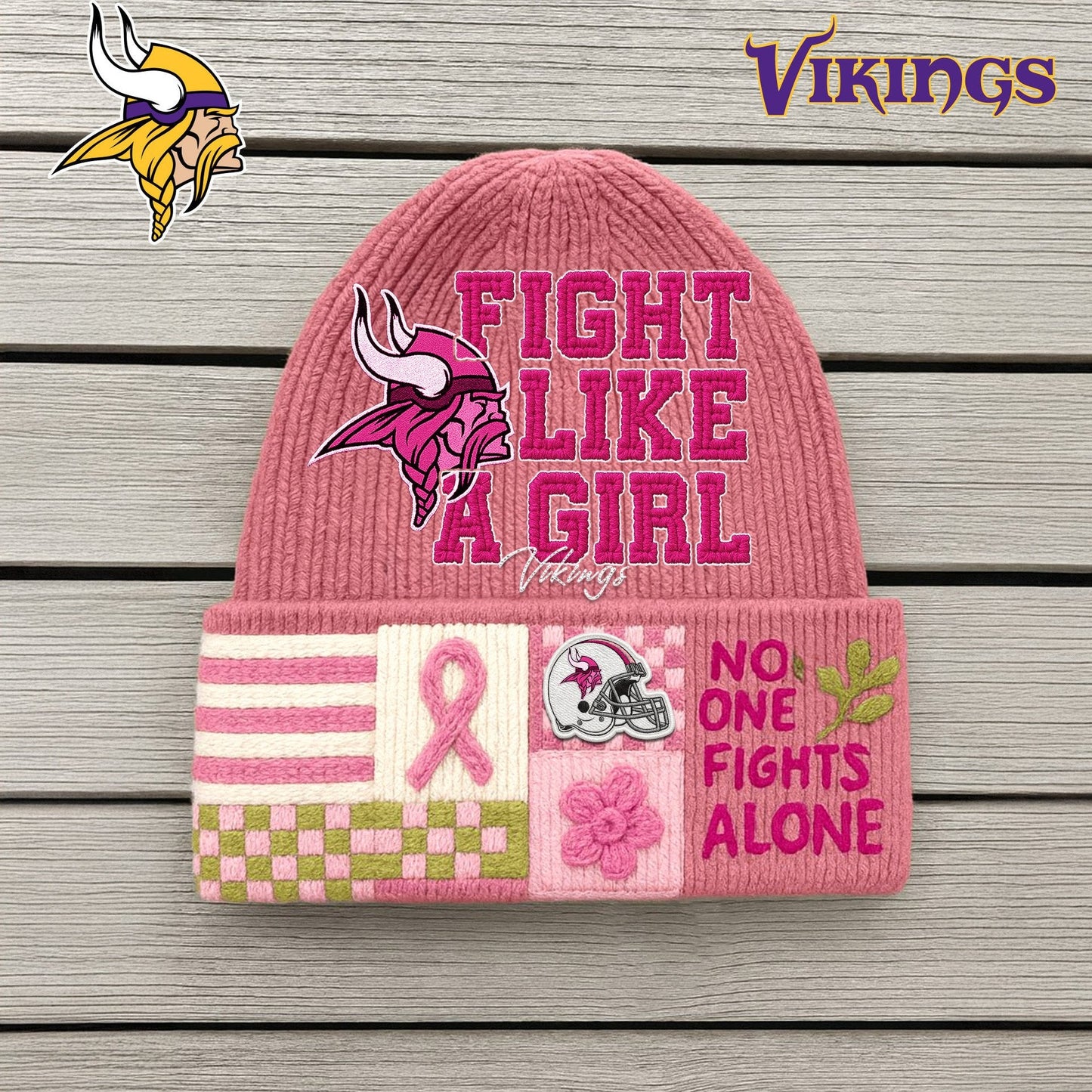 Premium NFL MIN x Fight Like A Girl Beanie Hat NDT NHM