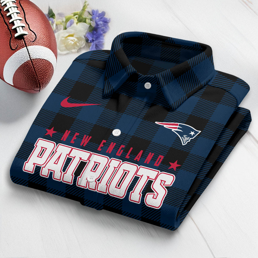 Premium NFL NE Check Long-sleeve Casual Shirt V1 NMD TTV