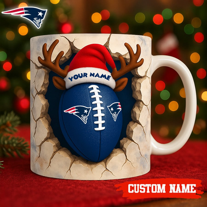 Premium NFL NE Christmas Football Ceramic Mug V2 NMD TTV