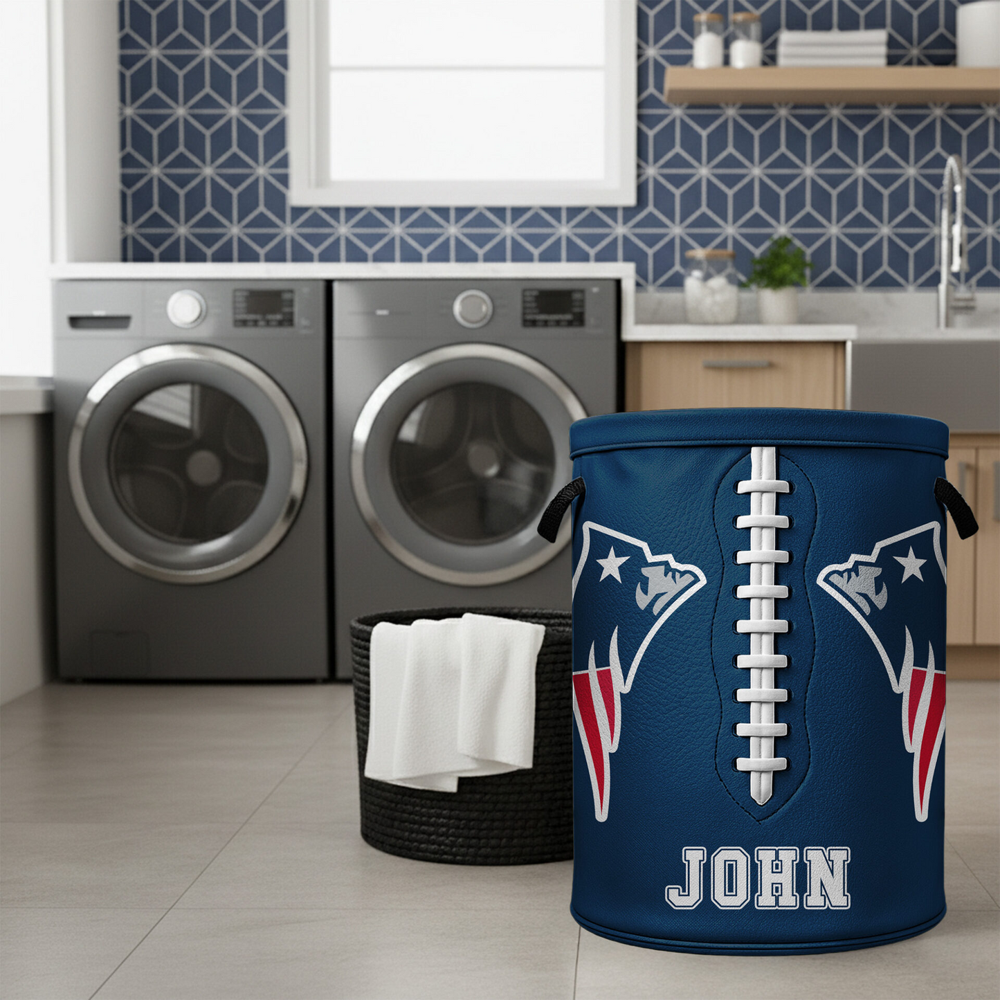 Premium NFL NE Clothes Hamper HI V1 NMD TTV