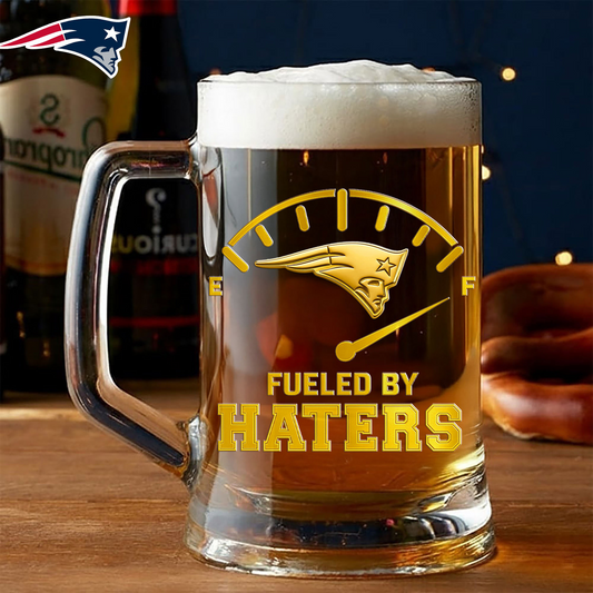 Premium NFL NE Fueled By Haters Beer Glasses V1 NMD 031125 TTV