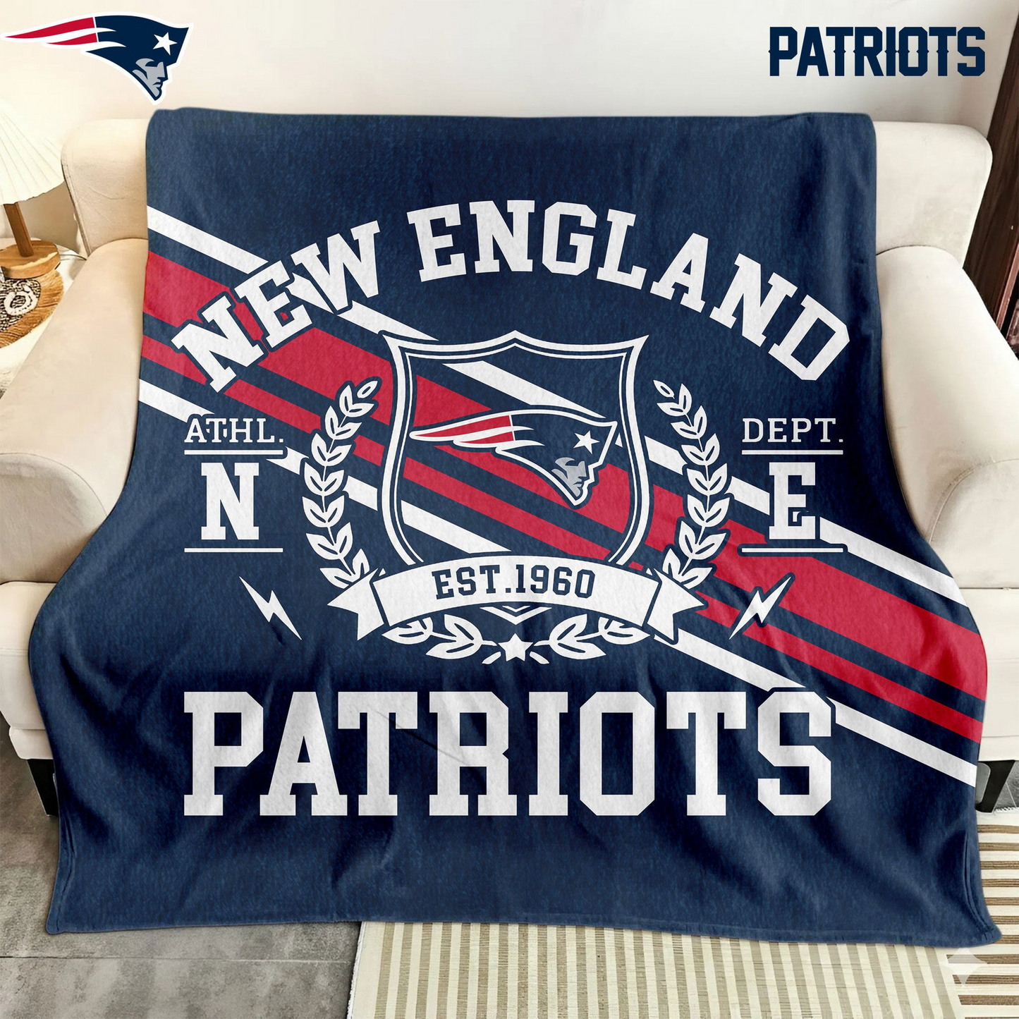 Premium NFL NE Legacy Fleece Blanket V3 NMD TTV