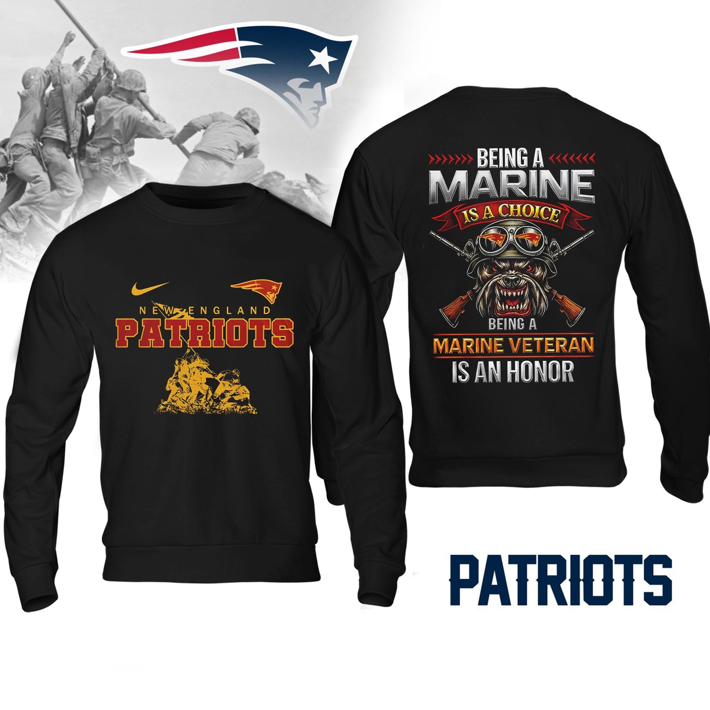 Premium NFL NE Marine Veteran Shirt V2 NMD NHM