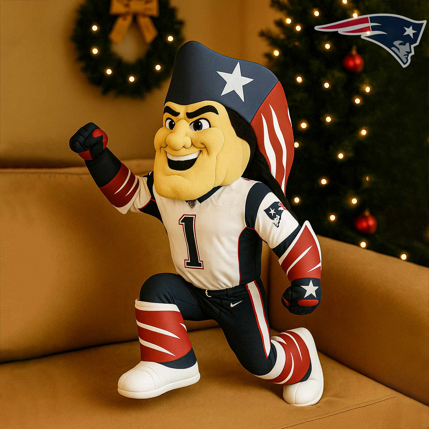 Premium NFL NE Mascot Plush Pillow V1 NMD 151125 TTV