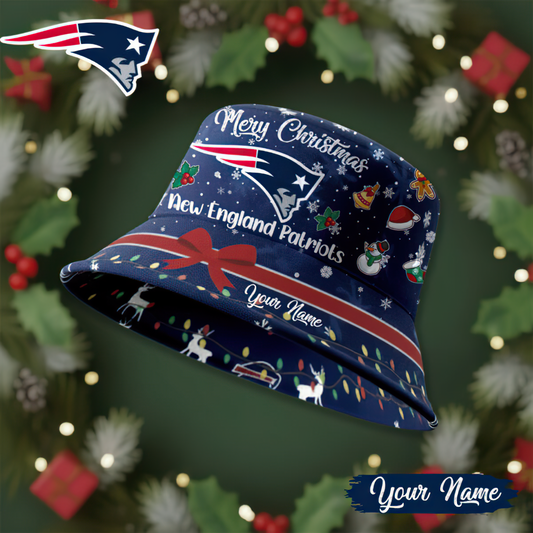 Premium NFL NE Merry Christmas Bucket Hat V1 NMD TTV