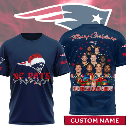 Premium NFL NE Merry Christmas T-shirt V1 NMD TTV