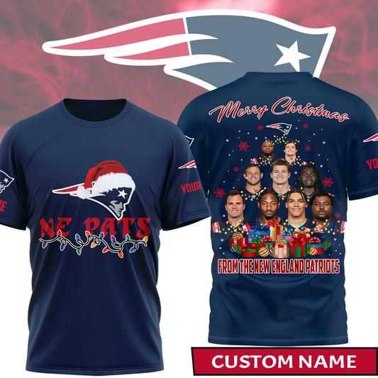 Premium NFL NE Merry Christmas T-shirt V1 NMD TTV