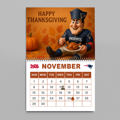 Premium NFL NE Wall Calendar 2026 V1 NMD TTV