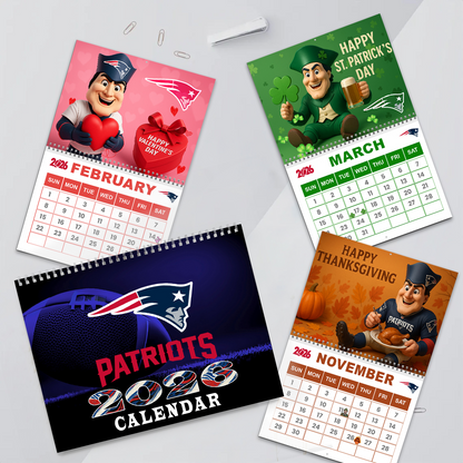 Premium NFL NE Wall Calendar 2026 V1 NMD TTV