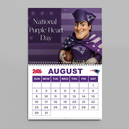 Premium NFL NE Wall Calendar 2026 V1 NMD TTV