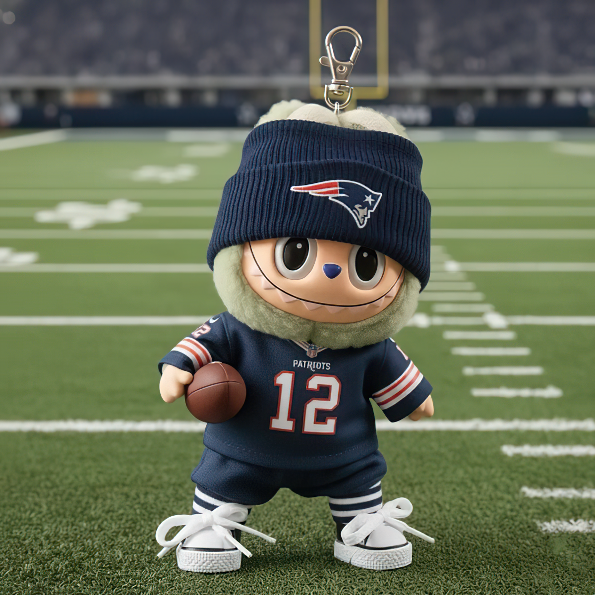 Premium NFL NE x Labubu Mini Plush Keychain V1 NMD TTV