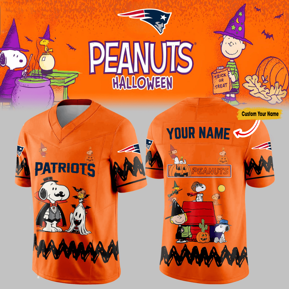 Premium NFL NE x PEA Halloween V-neck Short Sleeve Jersey V1 NMD TTV