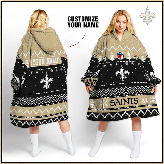 Premium NFL NO Merry Christmast Fleece Hoodie Blanket V1 NMD TTV