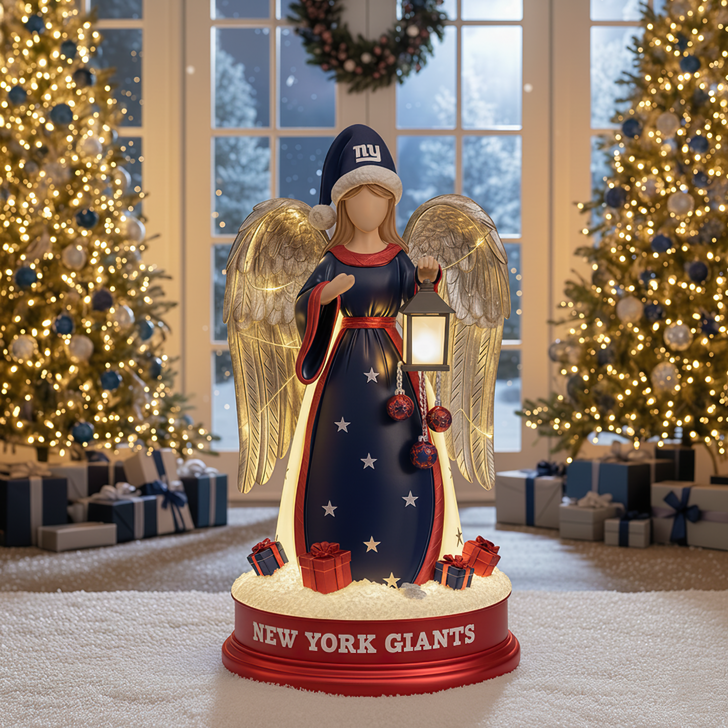 Premium NFL NYG Christmas Angel Statue Led Light V1 NMD TTV