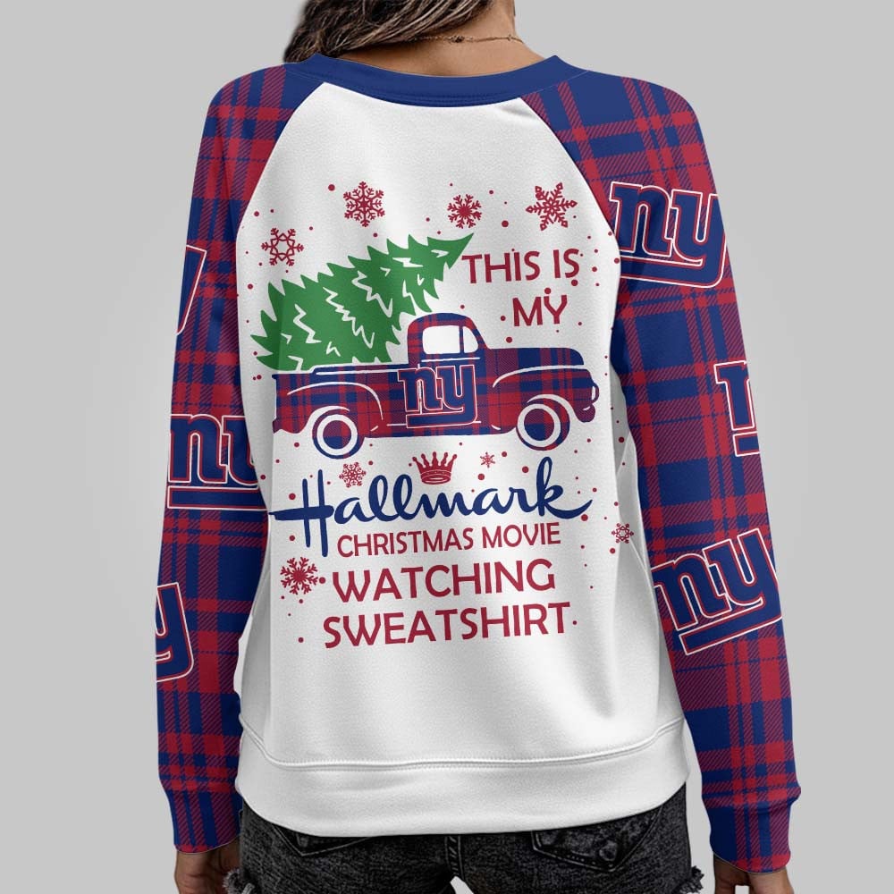 Premium NFL NYG Cozy Round Neck Raglan Sleeve Sweatshirt V1 NMD NHM